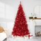 Northlight Pre-Lit Artificial Tinsel Christmas Tree - 7' - Red - Clear Lights